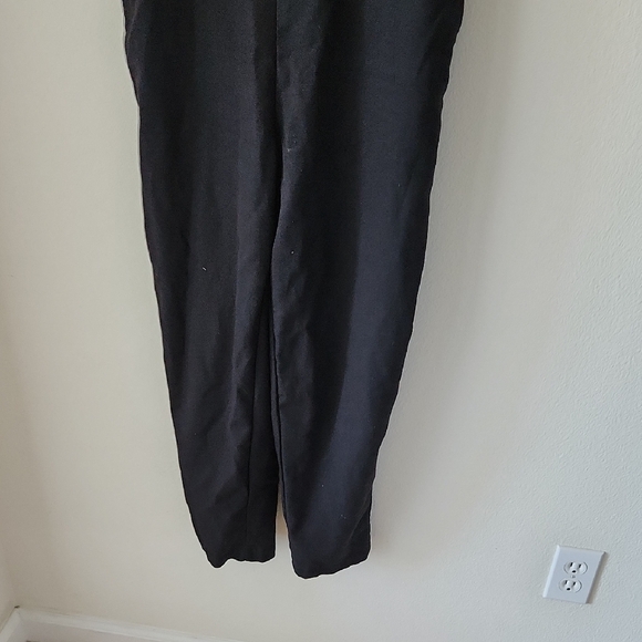 H&M Divided Black Overalls Sz 4 Tie Straps Cotton Blend Casual Weekend Wear Boho - Picture 5 of 15